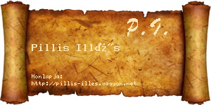 Pillis Illés névjegykártya